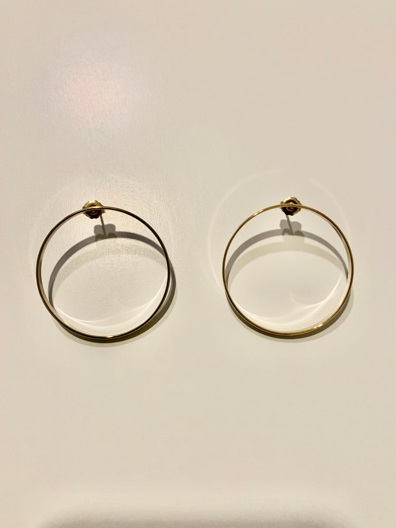 XL circle post earrings