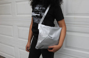 Silver leather Bag