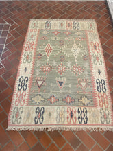 Vintage pastel wool rug